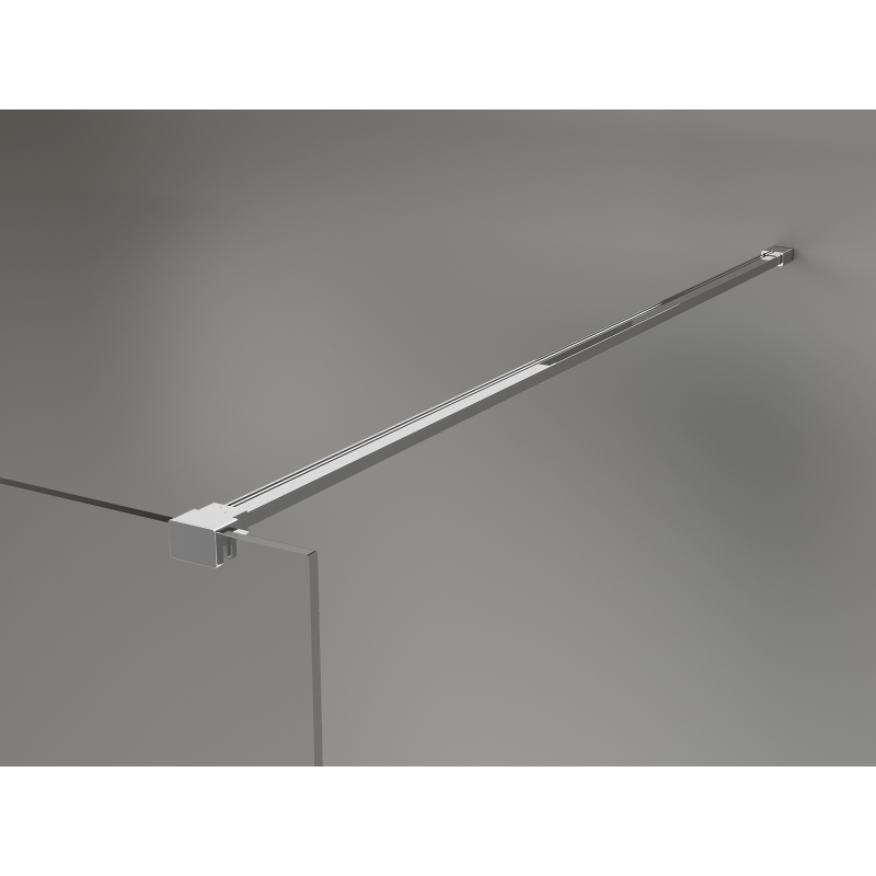 Mexen Kioto+ ścianka prysznicowa z półką Walk-in 100 x 200 cm, ombre czarna 8 mm, chrom - 800-100-121-01-76