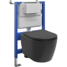 Mexen Carmen WC Concealed Frame Set Tex Air XS-F with Tornado Bowl and Soft-Close Seat, Black Matte - 610830881085TA