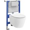 Mexen Carmen conjunto embutido WC estrutura pneumática Tex Air XS-F com bacia WC e assento de encerramento suave, branco