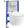Mexen Lena conjunto embutido WC estrutura pneumática Tex Air XS-F com sanita Tornado e assento de fecho suave, branco