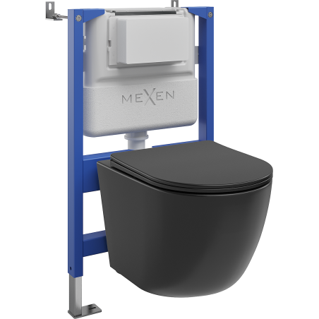 Mexen Lena Σετ εντοιχισμένο WC πλαίσιο πνευματικό Tex Air XS-F με λεκάνη WC και