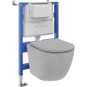 Mexen Lena Unterputz-WC-Set pneumatische Rahmen Tex Air XS-F mit WC-Schüssel und Softclose-Sitz, hellgrau matt - 610830224061A