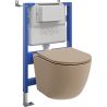 Mexen Lena Unterputz-WC-Set Pneumatischer Rahmen Tex Air XS-F mit WC-Schüssel und Soft-Close-Sitz, Cappuccino-Matt
