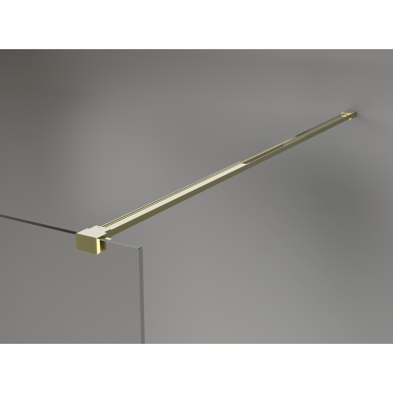 Mexen Kioto+ ścianka prysznicowa z półką Walk-in 90 x 200 cm, ombre czarna 8 mm, złota - 800-090-121-50-76