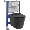 Mexen Rico inbouwtoiletset WC pneumatisch frame Tex Air XS-F met WC-pot Tornado en softclose zitting, zwarte mat