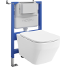 Mexen Riva WC sisseehitatud komplekt pneumaatilise raamiga Tex Air XS-F, WC pott Tornado ja vaikselt sulguv prilllaud, valge