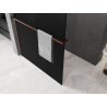 Mexen Kioto+ ścianka prysznicowa z półką Walk-in 70 x 200 cm, ombre czarna 8 mm, różowe złoto - 800-070-121-60-76