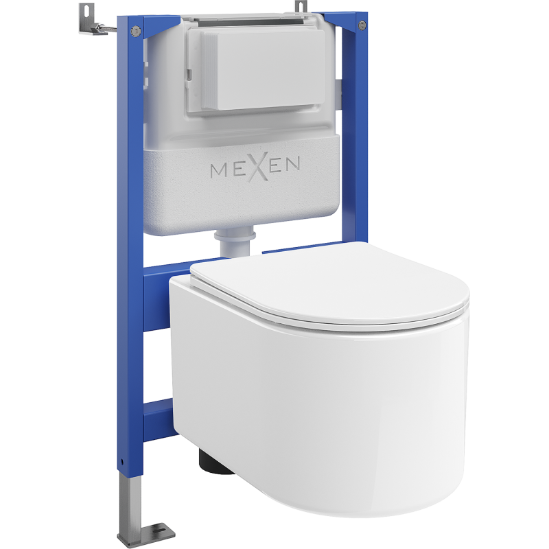 Mexen Sofia set ad incasso WC telaio pneumatico Tex Air XS-F con vaso WC Tornado e sedile a chiusura rallentata, bianco