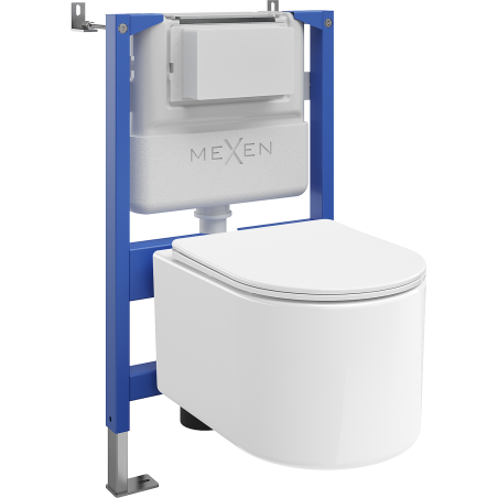 Mexen Sofia set ad incasso WC telaio pneumatico Tex Air XS-F con vaso WC Tornado e sedile a chiusura rallentata, bianco