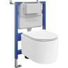 Mexen Sofia set da incasso WC telaio pneumatico Tex Air XS-F con vaso WC Tornado e sedile a chiusura rallentata, bianco