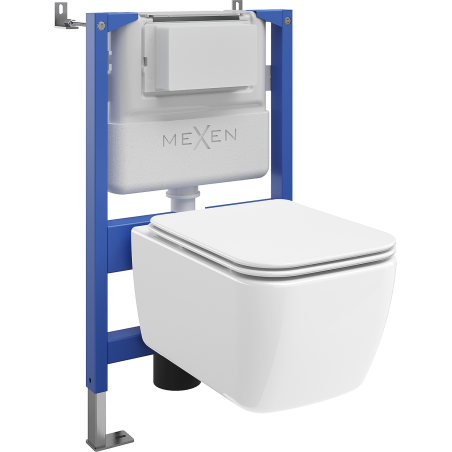 Mexen Stella set da incasso WC struttura pneumatica Tex Air XS-F con vaso WC e sedile a chiusura rallentata, bianco