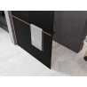 Mexen Kioto+ ścianka prysznicowa z półką Walk-in 70 x 200 cm, ombre czarna 8 mm, miedź szczotkowana - 800-070-121-65-76