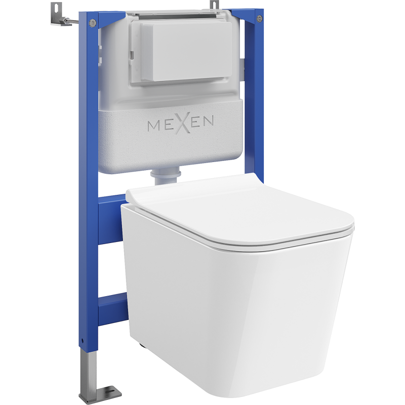 Mexen zestaw podtynkowy WC stelaż pneumatyczny Tex Air XS-F z miską WC Teo i deską wolnoopadającą, biały - 610830850700A