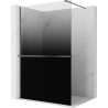 Mexen Kioto+ tuš zaslon s polico Walk-in 80 x 200 cm, črna ombre 8 mm, brušeni gun gray - 800-080-121-66-76