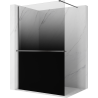 Mexen Kioto+ shower screen with shelf Walk-in 110 x 200 cm, black ombre 8 mm, brushed gun gray - 800-110-121-66-76