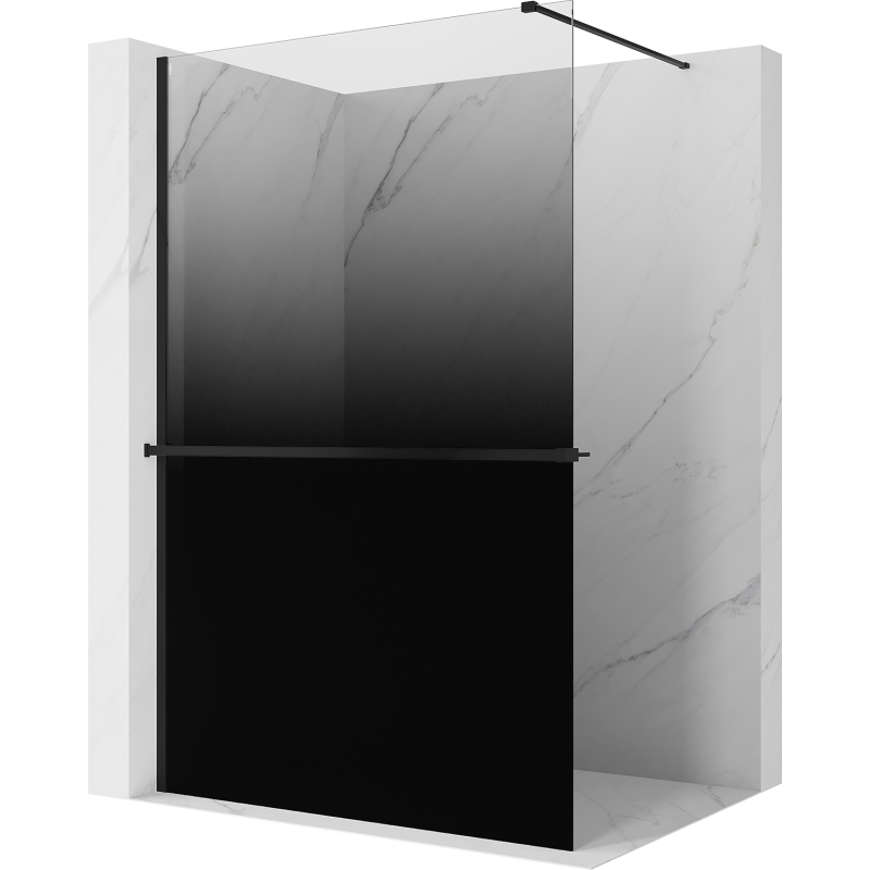 Mexen Kioto+ dušinurk Walk-in 90 x 200 cm, ombre must 8 mm, must - 800-090-121-70-76