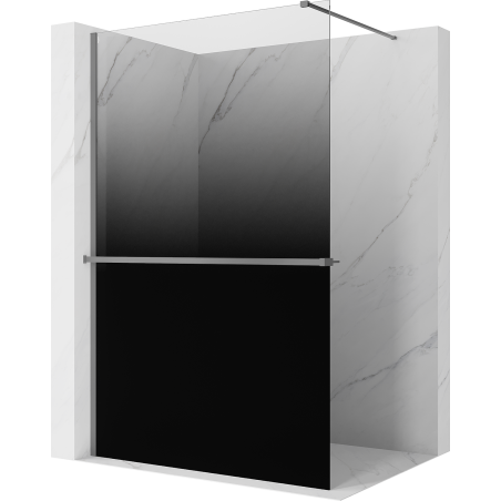 Mexen Kioto+ paravan za tuš s policom Walk-in 70 x 200 cm, ombre crna 8 mm, gun metal - 800-070-121-95-76