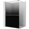 Mexen Kioto+ Shower screen with shelf Walk-in 130 x 200 cm, black ombre 8 mm, gun metal - 800-130-121-95-76