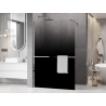 Mexen Kioto+ ścianka prysznicowa z półką Walk-in 150 x 200 cm, ombre czarna 8 mm, chrom - 800-150-121-01-76