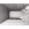 Mexen Kioto+ ścianka prysznicowa z półką Walk-in 150 x 200 cm, ombre czarna 8 mm, chrom - 800-150-121-01-76