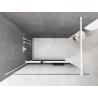 Mexen Kioto+ ścianka prysznicowa z półką Walk-in 100 x 200 cm, ombre czarna 8 mm, biała - 800-100-121-20-76
