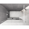 Mexen Kioto+ ścianka prysznicowa z półką Walk-in 130 x 200 cm, ombre czarna 8 mm, biała - 800-130-121-20-76