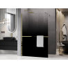 Mexen Kioto+ duschvägg med hylla Walk-in 130 x 200 cm, ombre svart 8 mm, guld - 800-130-121-50-76