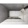 Mexen Kioto+ duschvägg med hylla Walk-in 130 x 200 cm, ombre svart 8 mm, guld - 800-130-121-50-76