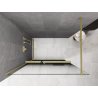 Mexen Kioto+ ścianka prysznicowa z półką Walk-in 70 x 200 cm, ombre czarna 8 mm, złota szczotkowana - 800-070-121-55-76