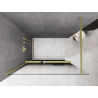 Mexen Kioto+ duschvägg med hylla Walk-in 120 x 200 cm, svart ombre 8 mm, borstad guld - 800-120-121-55-76
