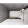 Mexen Kioto+ ścianka prysznicowa z półką Walk-in 100 x 200 cm, ombre czarna 8 mm, różowe złoto - 800-100-121-60-76