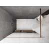 Mexen Kioto+ ścianka prysznicowa z półką Walk-in 130 x 200 cm, ombre czarna 8 mm, różowe złoto - 800-130-121-60-76