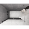 Mexen Kioto+ ścianka prysznicowa z półką Walk-in 80 x 200 cm, ombre czarna 8 mm, czarna - 800-080-121-70-76