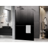 Mexen Kioto+ ścianka prysznicowa z półką Walk-in 150 x 200 cm, ombre czarna 8 mm, czarna - 800-150-121-70-76