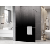 Mexen Kioto+ ścianka prysznicowa z półką Walk-in 80 x 200 cm, ombre czarna 8 mm, nikiel szczotkowany - 800-080-121-97-76