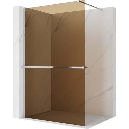 Mexen Kioto+ tuš stena s polico Walk-in 80 x 200 cm, bron 8 mm, krom - 800-080-121-01-32