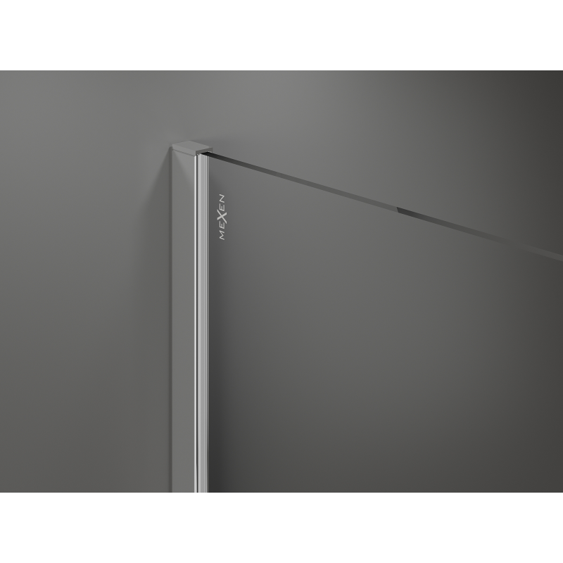 Mexen Kioto+ Staklena pregrada za tuš s policom Walk-in 100 x 200 cm, bronca 8 mm, krom - 800-100-121-01-32