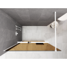 Mexen Kioto+ ścianka prysznicowa z półką Walk-in 70 x 200 cm, brąz 8 mm, biała - 800-070-121-20-32