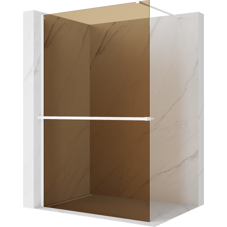 Mexen Kioto+ duschvägg med hylla Walk-in 80 x 200 cm, brons 8 mm, vit - 800-080-121-20-32