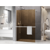 Mexen Kioto+ duschvägg med hylla Walk-in 90 x 200 cm, brons 8 mm, vit - 800-090-121-20-32