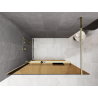Mexen Kioto+ duschvägg med hylla Walk-in 90 x 200 cm, brons 8 mm, guld - 800-090-121-50-32