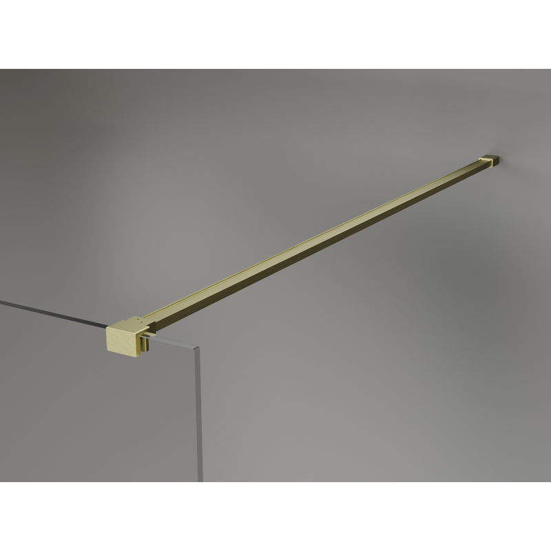 Mexen Kioto+ ścianka prysznicowa z półką Walk-in 130 x 200 cm, brąz 8 mm, złota szczotkowana - 800-130-121-55-32