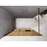 Mexen Kioto+ ścianka prysznicowa z półką Walk-in 80 x 200 cm, brąz 8 mm, różowe złoto - 800-080-121-60-32