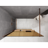 Mexen Kioto+ dušisein koos Walk-in riiuliga 120 x 200 cm, pronks 8 mm, roosa kuld - 800-120-121-60-32
