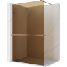Mexen Kioto+ shower wall with shelf Walk-in 70 x 200 cm, bronze 8 mm, brushed copper - 800-070-121-65-32