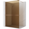 Mexen Kioto+ ścianka prysznicowa z półką Walk-in 80 x 200 cm, brąz 8 mm, miedź szczotkowana - 800-080-121-65-32