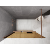 Mexen Kioto+ shower wall with shelf Walk-in 100 x 200 cm, bronze 8 mm, brushed copper - 800-100-121-65-32