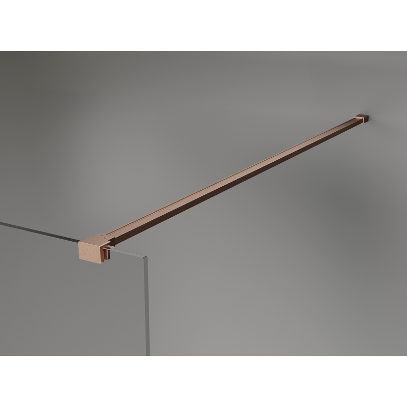 Mexen Kioto+ ścianka prysznicowa z półką Walk-in 110 x 200 cm, brąz 8 mm, miedź szczotkowana - 800-110-121-65-32