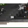 Mexen Andres Granitspüle 1,5-Becken mit Abtropffläche und Küchenarmatur Telma, schwarz/silber - 6515-73-670200-00
