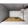Mexen Kioto+ pregrada za tuš s policom Walk-in 130 x 200 cm, smeđa 8 mm, četkana pištoljska siva - 800-130-121-66-32